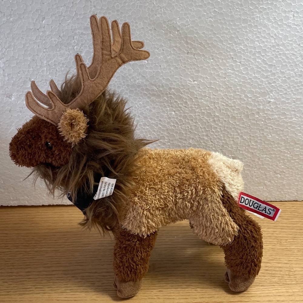 Douglas Eddie Elk Plush Wearing Elk Life Bandanna Brown Tan Stuffed Animal 10” - Picture 2 of 12